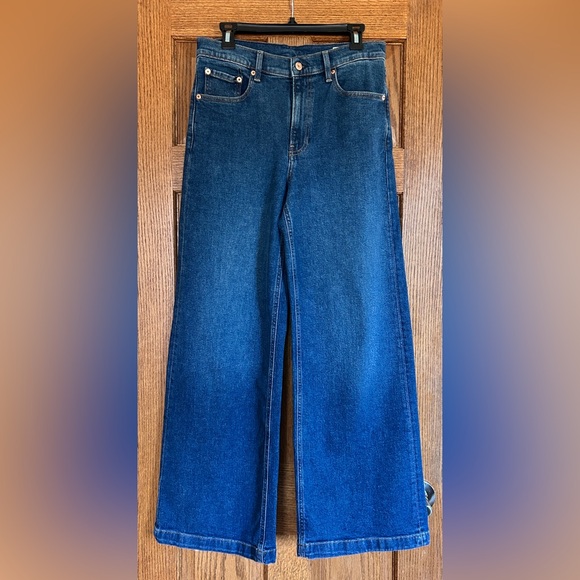 GAP High Rise Stride Wide Leg Jean Women’s 28 / 6 Regular Dark Wash. Worn Once! - Picture 4 of 14